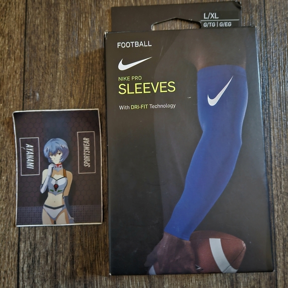 Nike Pro Football Sleeves Blue Size L/XL - Picture 2 of 4